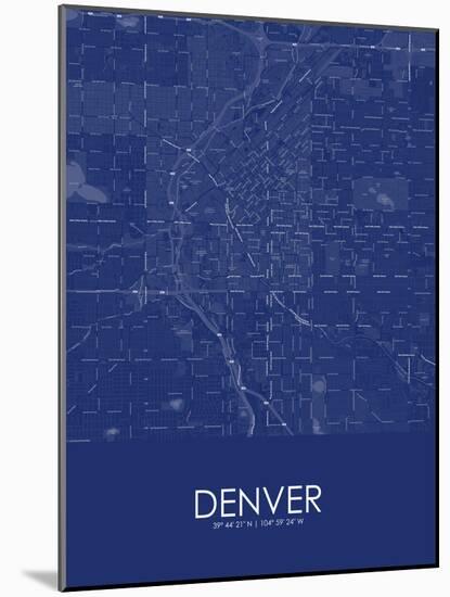 Denver, United States of America Blue Map-null-Mounted Poster