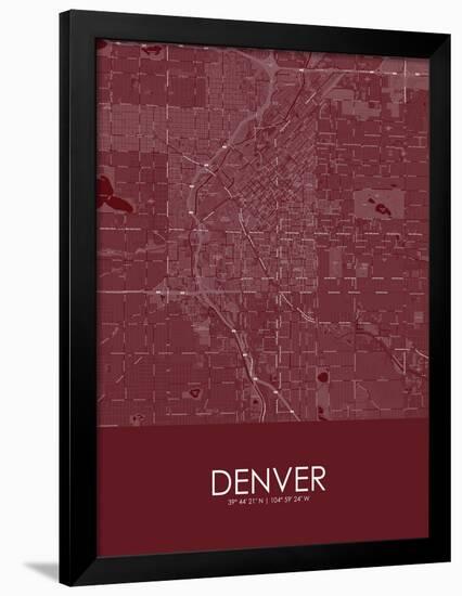 Denver, United States of America Red Map-null-Framed Poster