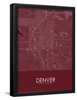 Denver, United States of America Red Map-null-Framed Poster