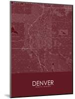 Denver, United States of America Red Map-null-Mounted Poster