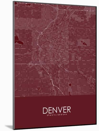 Denver, United States of America Red Map-null-Mounted Poster