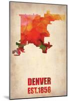 Denver Watercolor Map-NaxArt-Mounted Poster