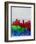 Denver Watercolor Skyline-NaxArt-Framed Art Print