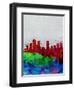 Denver Watercolor Skyline-NaxArt-Framed Art Print