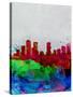 Denver Watercolor Skyline-NaxArt-Stretched Canvas