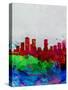 Denver Watercolor Skyline-NaxArt-Stretched Canvas