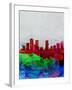 Denver Watercolor Skyline-NaxArt-Framed Art Print