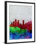 Denver Watercolor Skyline-NaxArt-Framed Art Print