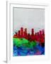 Denver Watercolor Skyline-NaxArt-Framed Art Print