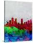 Denver Watercolor Skyline-NaxArt-Stretched Canvas