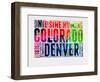 Denver Watercolor Word Cloud-NaxArt-Framed Art Print