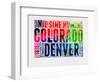 Denver Watercolor Word Cloud-NaxArt-Framed Art Print