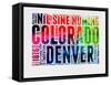 Denver Watercolor Word Cloud-NaxArt-Framed Stretched Canvas