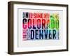 Denver Watercolor Word Cloud-NaxArt-Framed Art Print