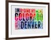 Denver Watercolor Word Cloud-NaxArt-Framed Art Print