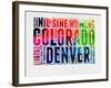 Denver Watercolor Word Cloud-NaxArt-Framed Art Print