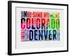 Denver Watercolor Word Cloud-NaxArt-Framed Art Print