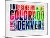 Denver Watercolor Word Cloud-NaxArt-Mounted Art Print