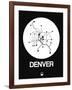 Denver White Subway Map-NaxArt-Framed Art Print