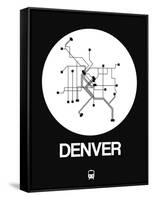 Denver White Subway Map-NaxArt-Framed Stretched Canvas