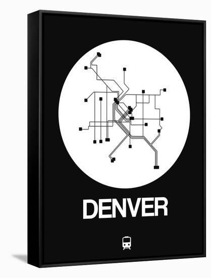 Denver White Subway Map-NaxArt-Framed Stretched Canvas