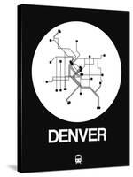 Denver White Subway Map-NaxArt-Stretched Canvas