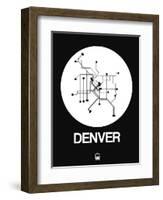 Denver White Subway Map-NaxArt-Framed Art Print