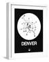 Denver White Subway Map-NaxArt-Framed Art Print