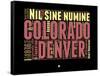 Denver Word Cloud 1-NaxArt-Framed Stretched Canvas