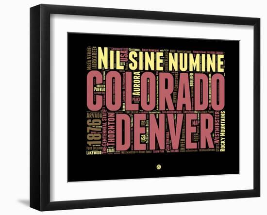Denver Word Cloud 1-NaxArt-Framed Art Print