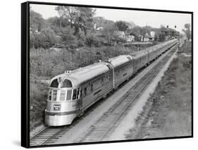 Denver Zephyr Train Going through Town-Philip Gendreau-Framed Stretched Canvas