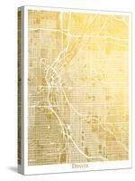 Denver-The Gold Foil Map Company-Stretched Canvas