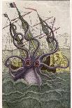 Kraken Attacks a Sailing Vessel-Denys De Montfort-Stretched Canvas