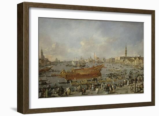 Départ du Bucentaure vers le Lido de Venise, le jour de l'Ascension-Francesco Guardi-Framed Giclee Print