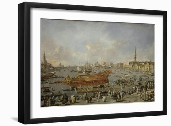 Départ du Bucentaure vers le Lido de Venise, le jour de l'Ascension-Francesco Guardi-Framed Giclee Print