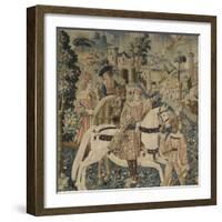 Départ pour la chasse au faucon, à cheval-null-Framed Giclee Print