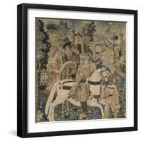 Départ pour la chasse au faucon, à cheval-null-Framed Giclee Print