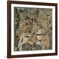 Départ pour la chasse au faucon, à cheval-null-Framed Giclee Print