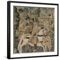 Départ pour la chasse au faucon, à cheval-null-Framed Giclee Print