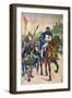 Departing for the Crusades, Illustration from "Histoire De France" by Jules Michelet circa 1900-Louis Bombled-Framed Giclee Print