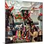 "Department Store at Christmas", December 6, 1952-John Falter-Mounted Giclee Print