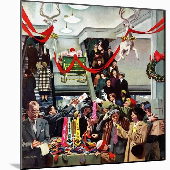 "Department Store at Christmas", December 6, 1952-John Falter-Mounted Giclee Print