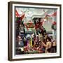 "Department Store at Christmas", December 6, 1952-John Falter-Framed Giclee Print