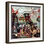 "Department Store at Christmas", December 6, 1952-John Falter-Framed Premium Giclee Print