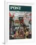 "Department Store at Christmas" Saturday Evening Post Cover, December 6, 1952-John Falter-Framed Giclee Print