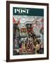 "Department Store at Christmas" Saturday Evening Post Cover, December 6, 1952-John Falter-Framed Giclee Print