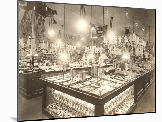 Department Store Jewelry Counters-null-Mounted Art Print