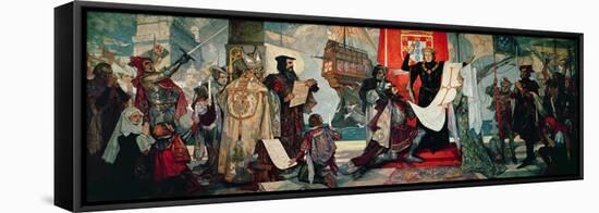 Departure for the Cape, King Manuel I of Portugal Blessing Vasco Da Gama and His Expedition C1935-null-Framed Stretched Canvas