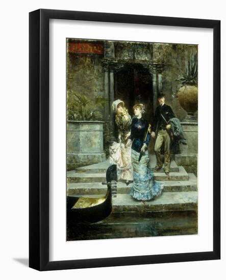 Departure from the Hotel Royal, Venice-Ludovico Marchetti-Framed Giclee Print