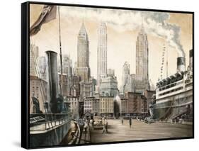 Departure, New York-Matthew Daniels-Framed Stretched Canvas